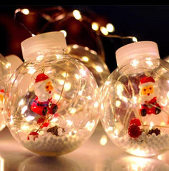 Χριστουγεννιάτικες Μπάλες Άγιο-Βασίληδες Με Φωτισμό LED