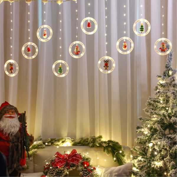 Χριστουγεννιάτικη Κουρτίνα με Φωτισμό Led